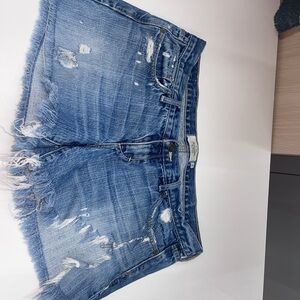 Distressed Denim Shorts